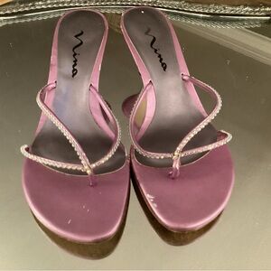 NINA lavender rhinestone heels